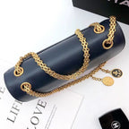 CHL - Maroon Medallion Nude Reissue 2.55 Classic 225 Flap Navy Blue Bag For Women 24LO/9.4in