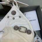 BLN-Ciaga Le Cagole XS Shoulder Bag In White, For Women,  Bags 13in/33LO 700940210BK9104