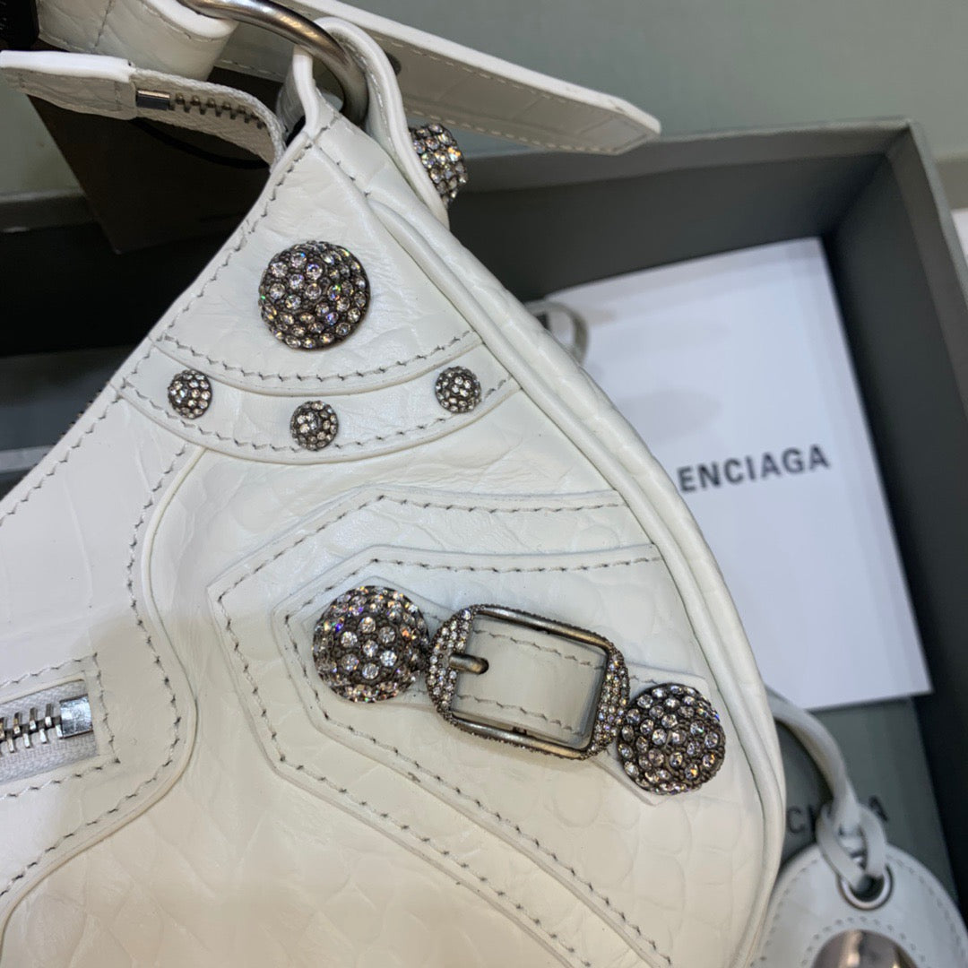 BLN-Ciaga Le Cagole XS Shoulder Bag In White, For Women,  Bags 13in/33LO 700940210BK9104