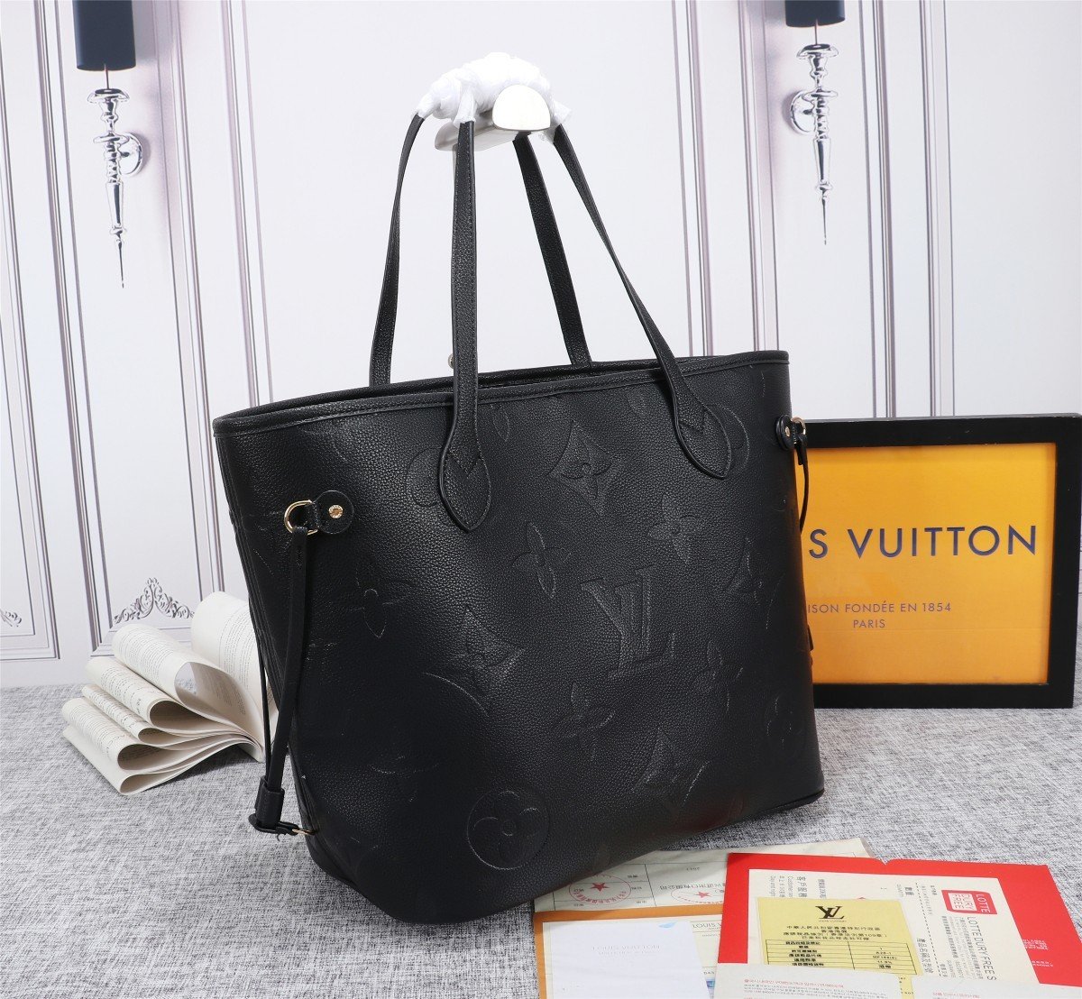 LU VI NeTLM -full MM -  Tote Bag Monogram Empreinte Black For Women, Handbags, Shoulder Bags 12.2in/31LO LV M45685