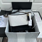 CHL - Gabrielle Hobo Handbag White/Black For Women Bags, Shoulder And Crossbody Bags 9.8in/25LO A93824 Y61477 C0200