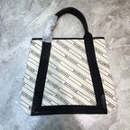 BLN-Ciaga Navy Medium Cabas Tote Bag In White, For Women,  Bags 14.1in/36LO