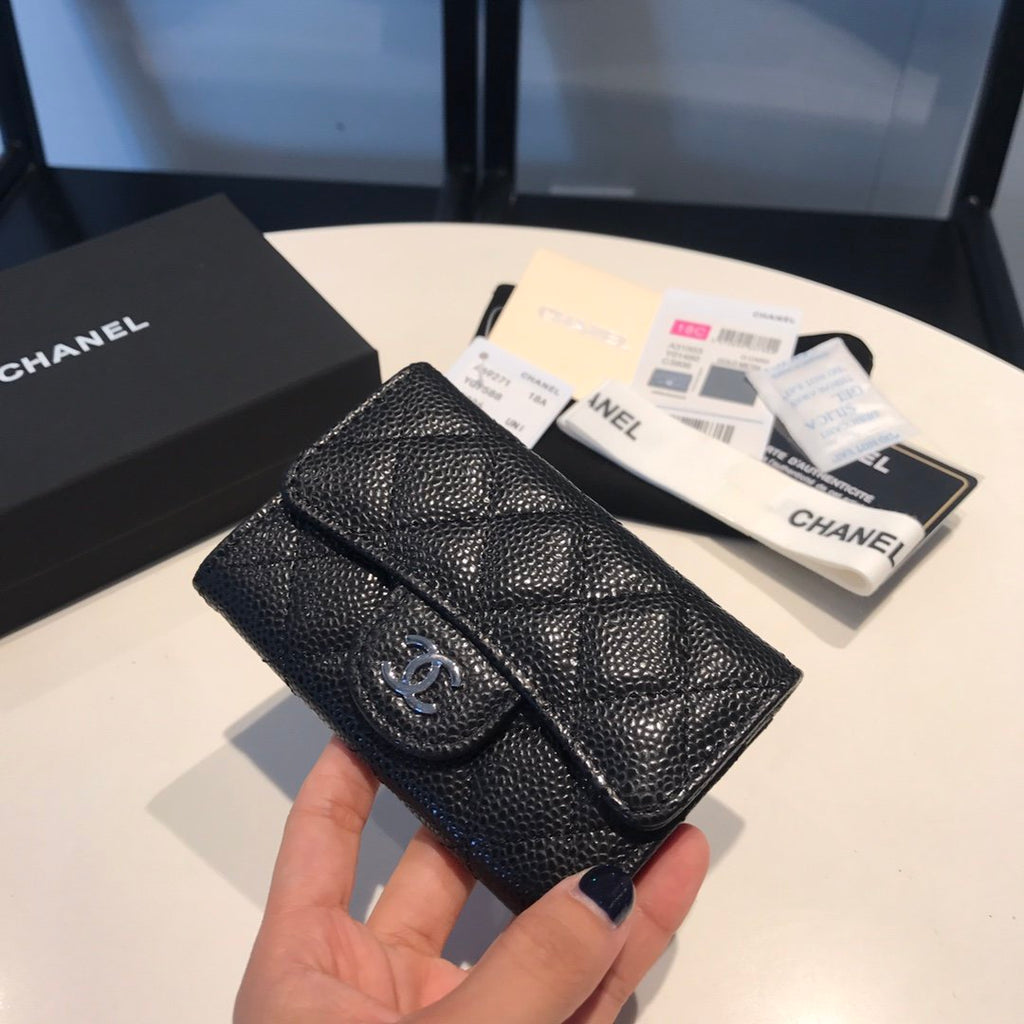 CHL -  Classic Card Holder SilLusso Official - Hardware Black For Women Wallet 4.5in/11.5LO