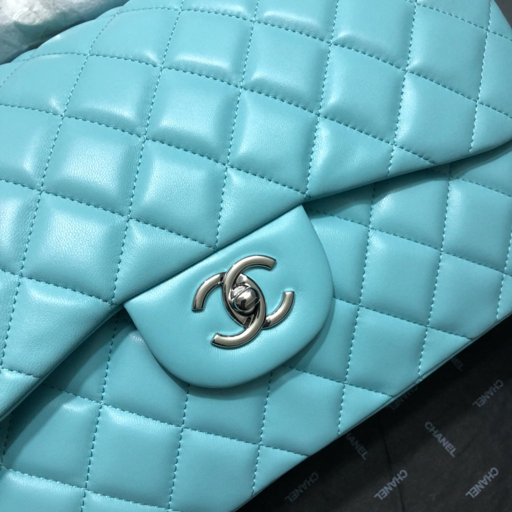CHL - Large Classic Handbag SilLusso Official - Hardware Blue For Women Handbags, Shoulder Bags 11.8in/30LO
