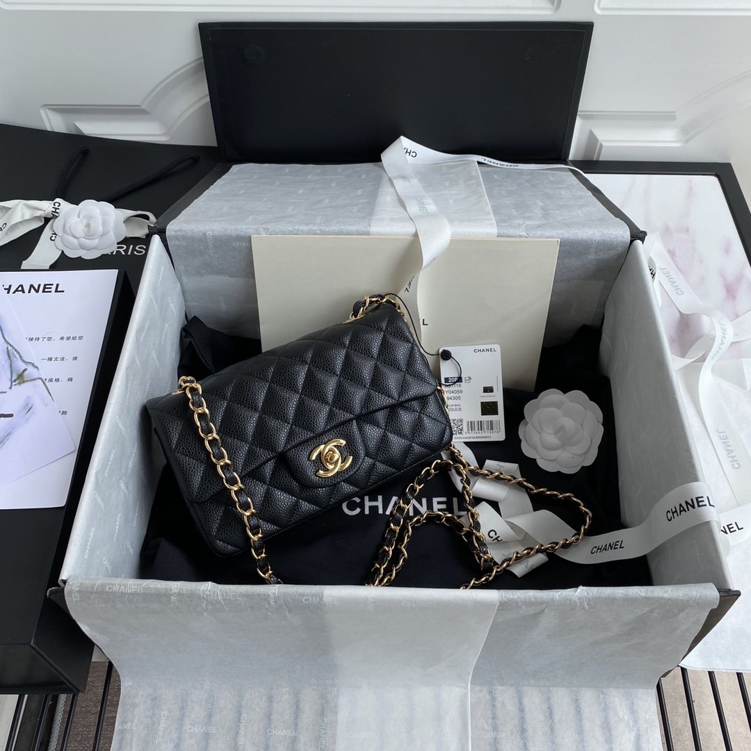 CHL - Mini Classic Handbag Black For Women 6.7in/17LO