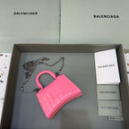 BLN-Ciaga Hourglass Mini Handbag With Chain In Pink, For Women,  Bags 4.7in/12LO