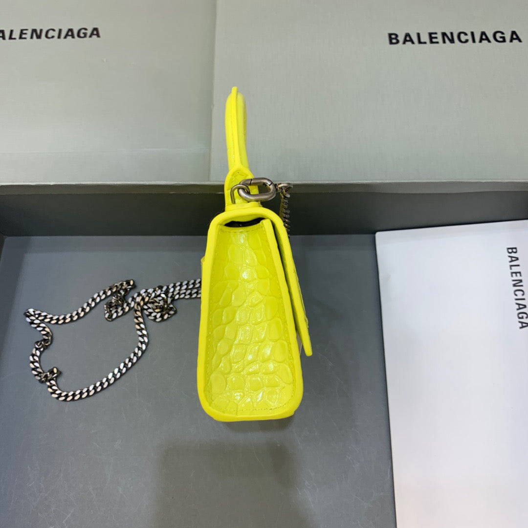 BLN-Ciaga Hourglass Mini Handbag With Chain In Yellow, For Women,  Bags 4.7in/12LO