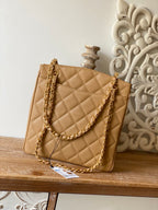 CHL -  Beige Large Quilted Caviar Tote Bag For Women 28LO/11in