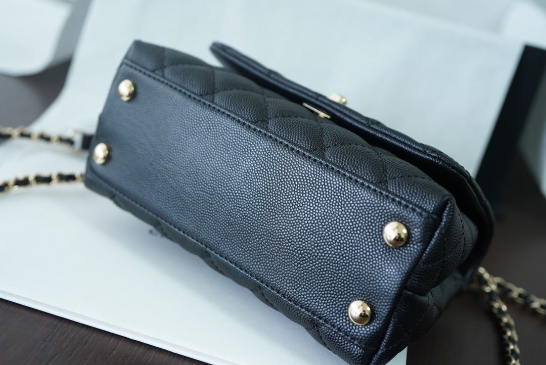 CHL -  Classic Mini Flapbag Top Handle Black For Women 7.5in/19LO
