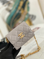 CHL - Mini Flap Bag Gold Toned Hardware Grey For Women 4.7in/12LO
