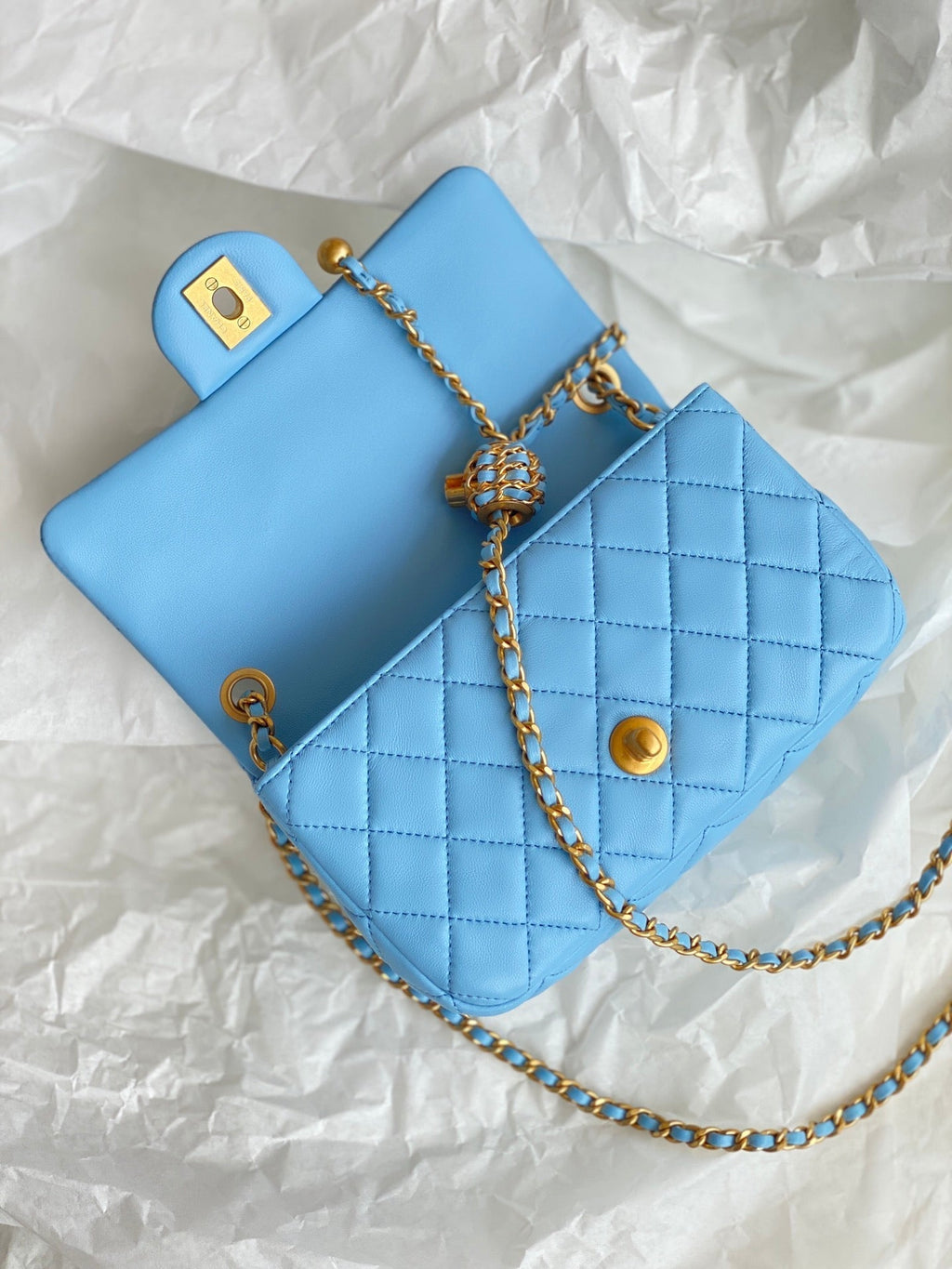 CHL - Mini Flap Bag Blue For Women Bags 7.9in/20LO