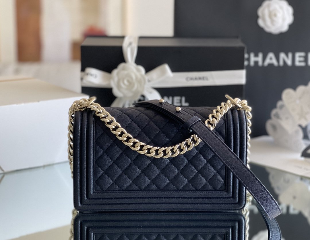 CHL - Medium Boy Handbag Dark Blue For Women 9.8in/25LO A67086