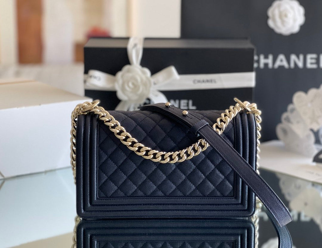 CHL - Medium Boy Handbag Dark Blue For Women 9.8in/25LO A67086