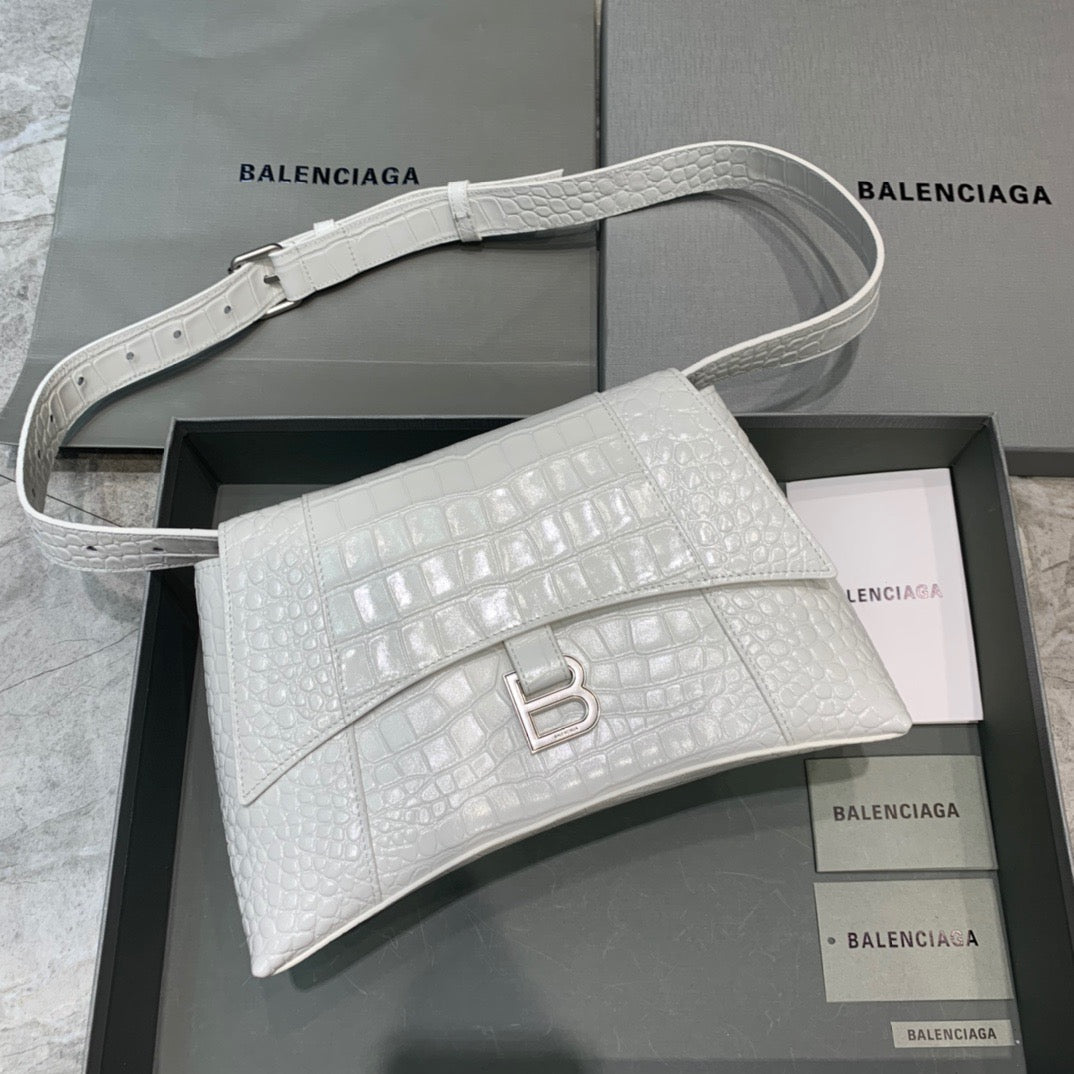 BLN-Ciaga Downtown Small Shoulder Bag In White, For Women,  Bags 11.8in/30LO