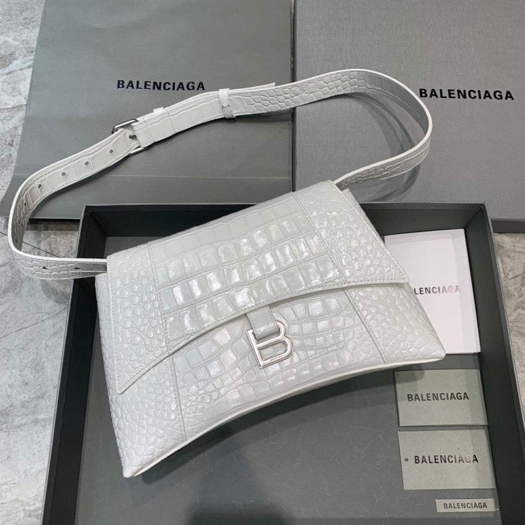BLN-Ciaga Downtown Small Shoulder Bag In White, For Women,  Bags 11.8in/30LO