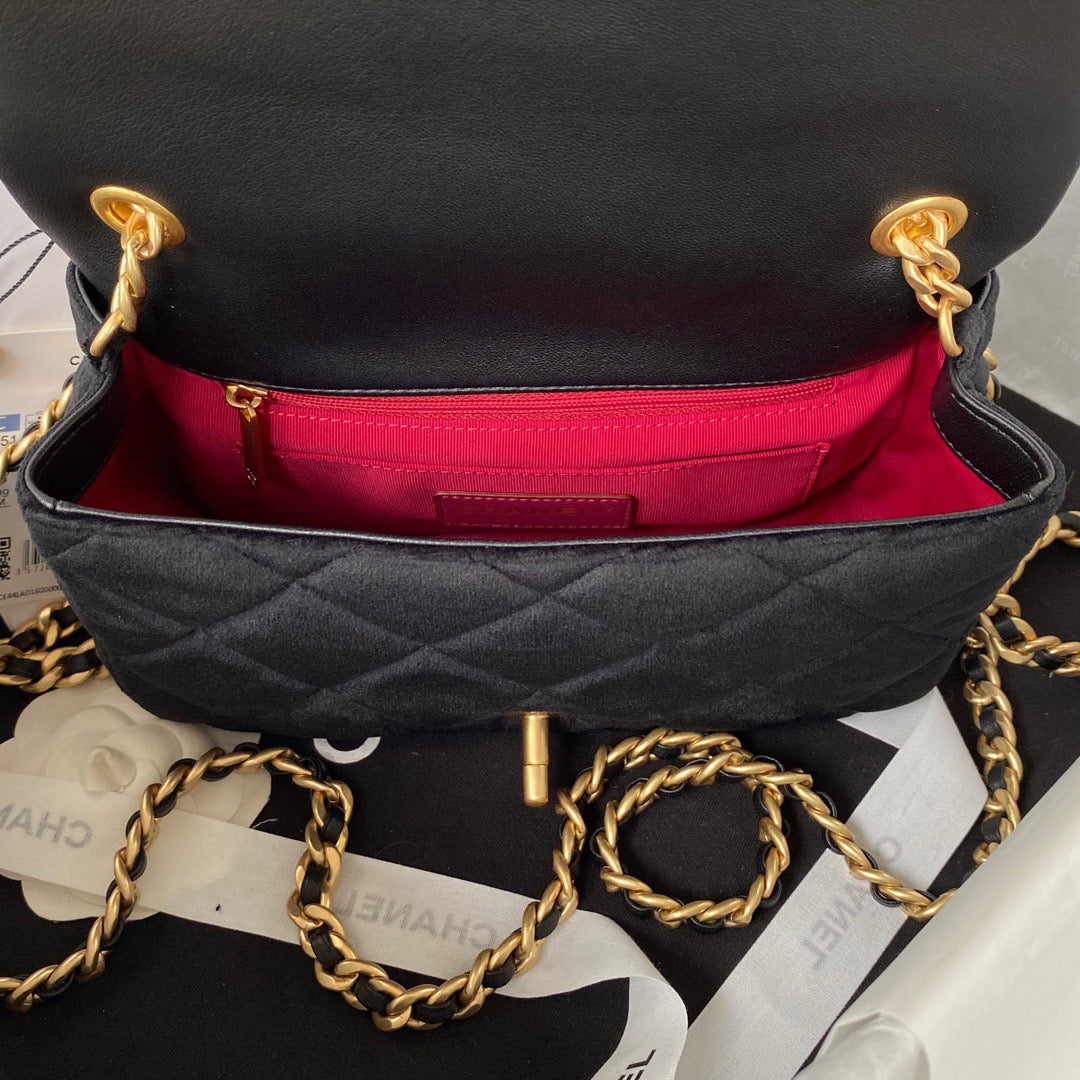 CHL -  Flap Bag Gold Hardware Black For Women Handbags, Shoulder Bags 9.4in/24LO AS3451