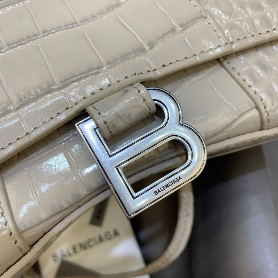 BLN-Ciaga Hourglass XS Handbag In Beige, For Women,  Bags 7.4in/19LO