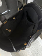 CC 2025 Deauville Tote Bag Black Leather GHW