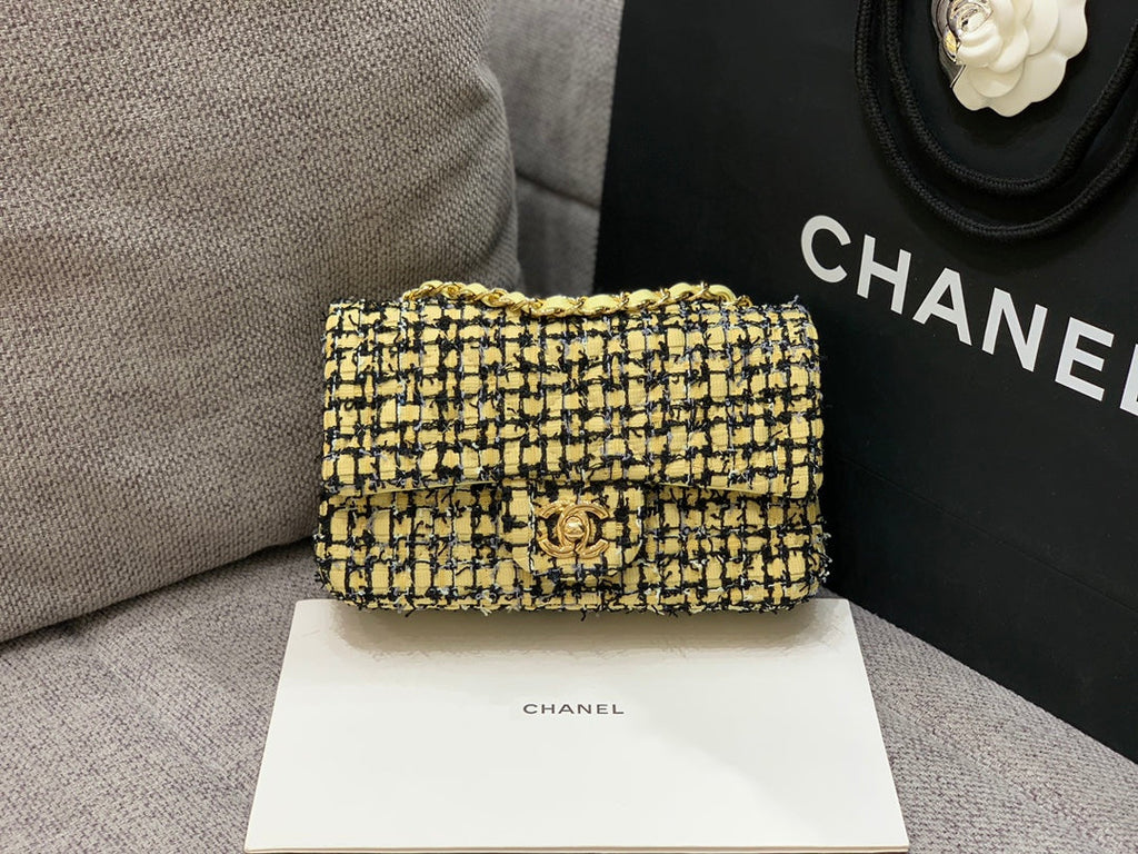 CHL - Mini Yellow Tweed Flap Bag For Women 20LO/7.5in