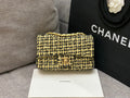 CHL - Mini Yellow Tweed Flap Bag For Women 20LO/7.5in