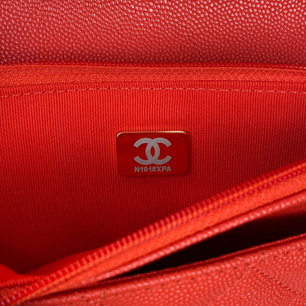 CHL - Small Flap Bag Gold Hardware Red For Women Handbags, Shoulder Bags 7.5in/19LO AP2840