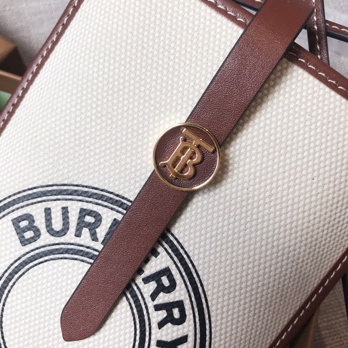 B-Berry - BB  Logo Graphic Canvas Anne Phone Case With Strap White For Women, Bags 7.1in/18LO