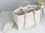 CHL - Small Shopping Bag SilLusso Official - Hardware Cream For Women Handbags, Shoulder Bags 15.2in/39LO AS3257