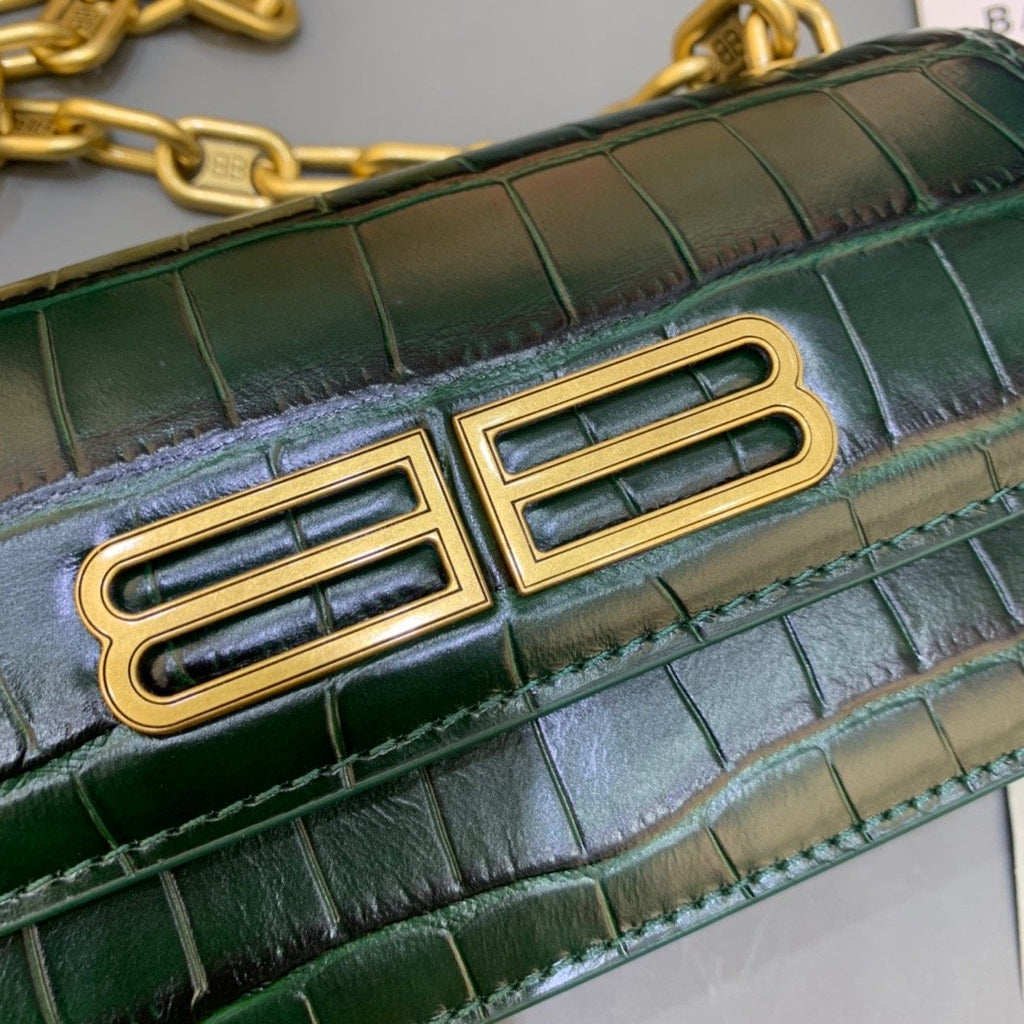 BLN-Ciaga Gossip Small On Chain Shoulder Bag Dark Green, For Women,  Bags 7.4in/19LO