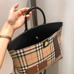 B-Berry - BB  Small  Check Society Top Handle Bag For Women, Bags 14.6in/37LO