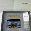 BLN-Ciaga Hourglass Wallet On Chain in Black, For Women,  Bags 7.6in/19LO 6560501QJ4M1000