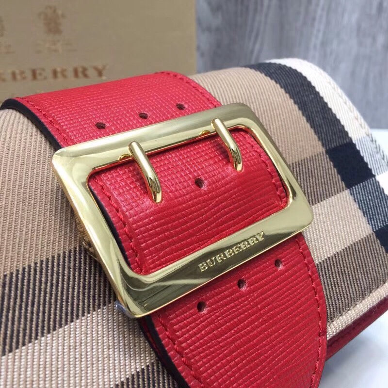 B-Berry - BB  The Small Buckle Bag In House Check Red For Women, Bags 7.5in/19LO