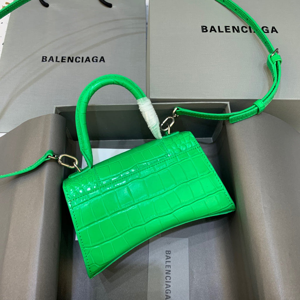 BLN-Ciaga Hourglass XS Handbag In Bright Green, For Women,  Bags 7.4in/19LO 5928331U6AK3809