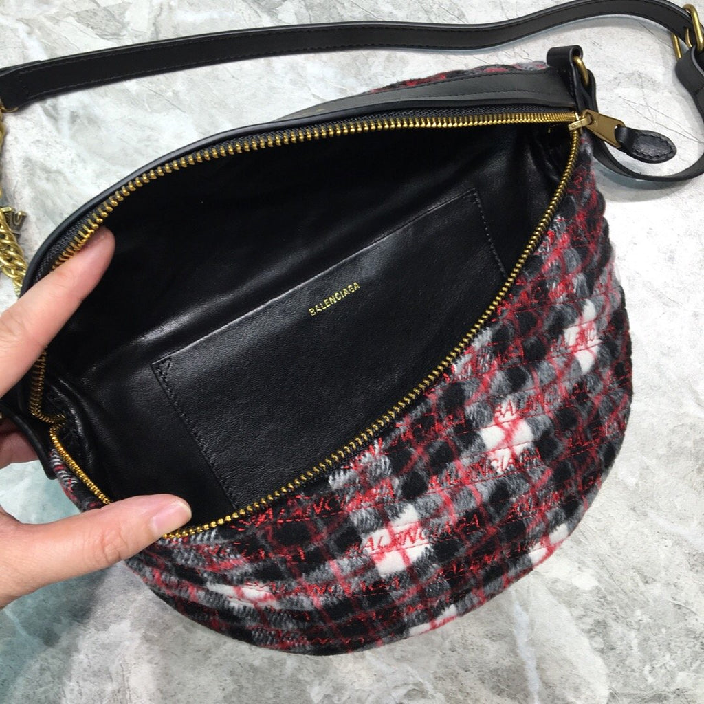 BLN-Ciaga Souvenir XXS Belt Bag In Checkered Red, For Women,  Bags 11.8in/30LO
