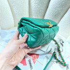CHL - Mini Flap Bag Gold Hardware Green For Women Handbags, Shoulder Bags 6.7in/17LO AS3365