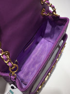 CHL - Front Logo Small Flap Bag Gold Hardware Purple For Women Handbags, Shoulder Bags 8.2in/21LO AS1490