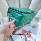 CHL -  Flap Bag Gold Hardware Green For Women Handbags, Shoulder Bags 7.9in/20LO AS3366
