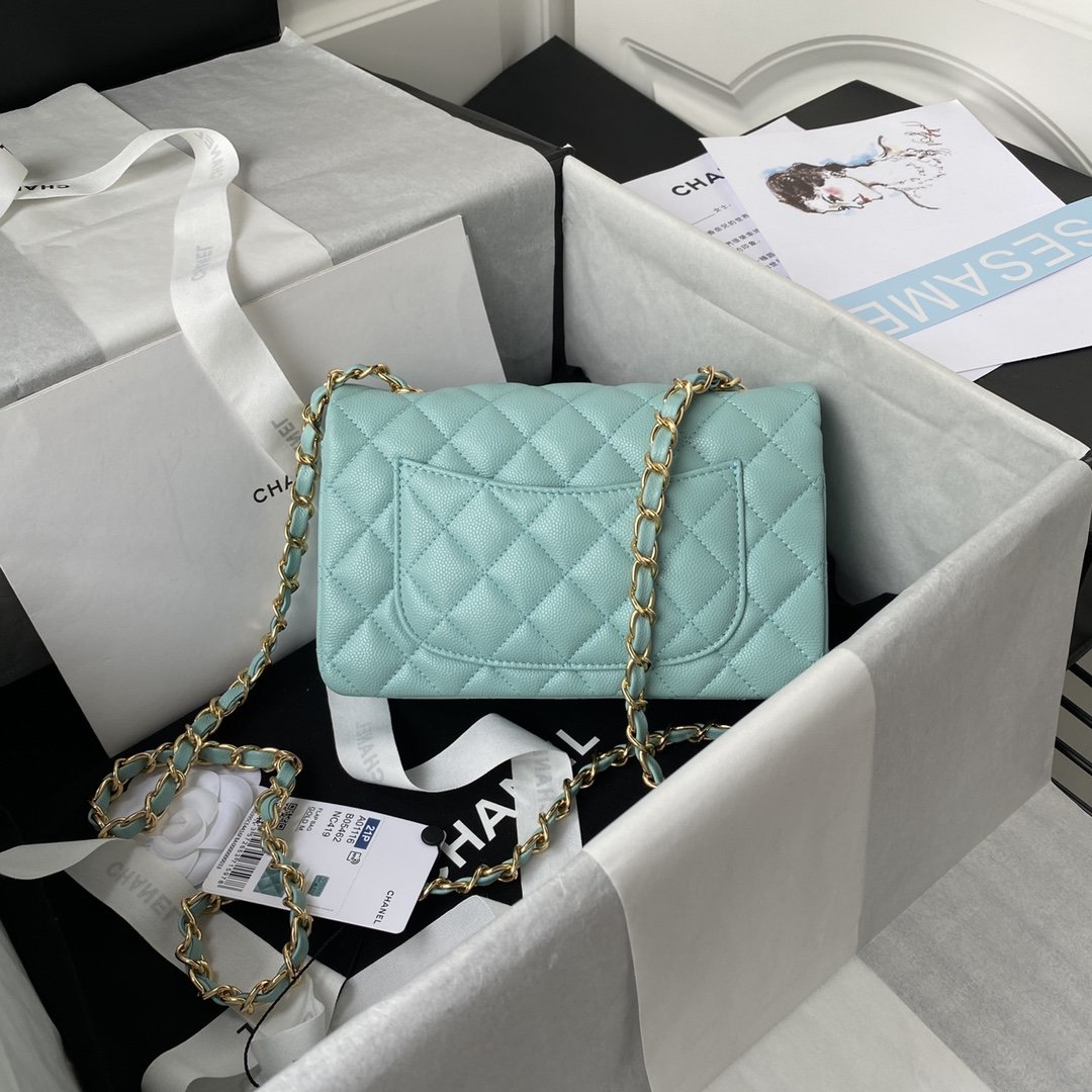 CHL - Mini Classic Handbag Light Blue For Women 7.9in/20LO