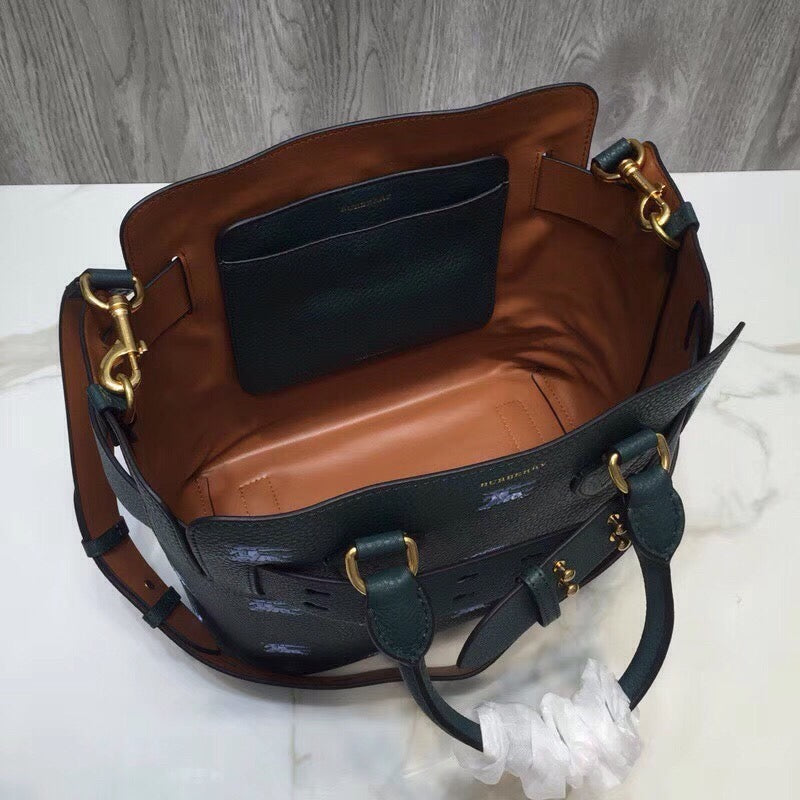 B-Berry - BB  The Small Equestrian Knight Top Handle Belt Bag Green For Women, Bags 14in/36LO
