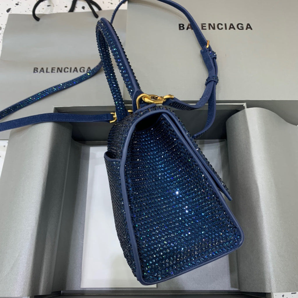 BLN-Ciaga Hourglass Small Handbag In Dark Blue, For Women,  Bags 9in/23LO