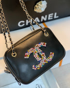 CHL -  Camera Cubic Diamonds Black Bag For Women 12.5LO/4.9in