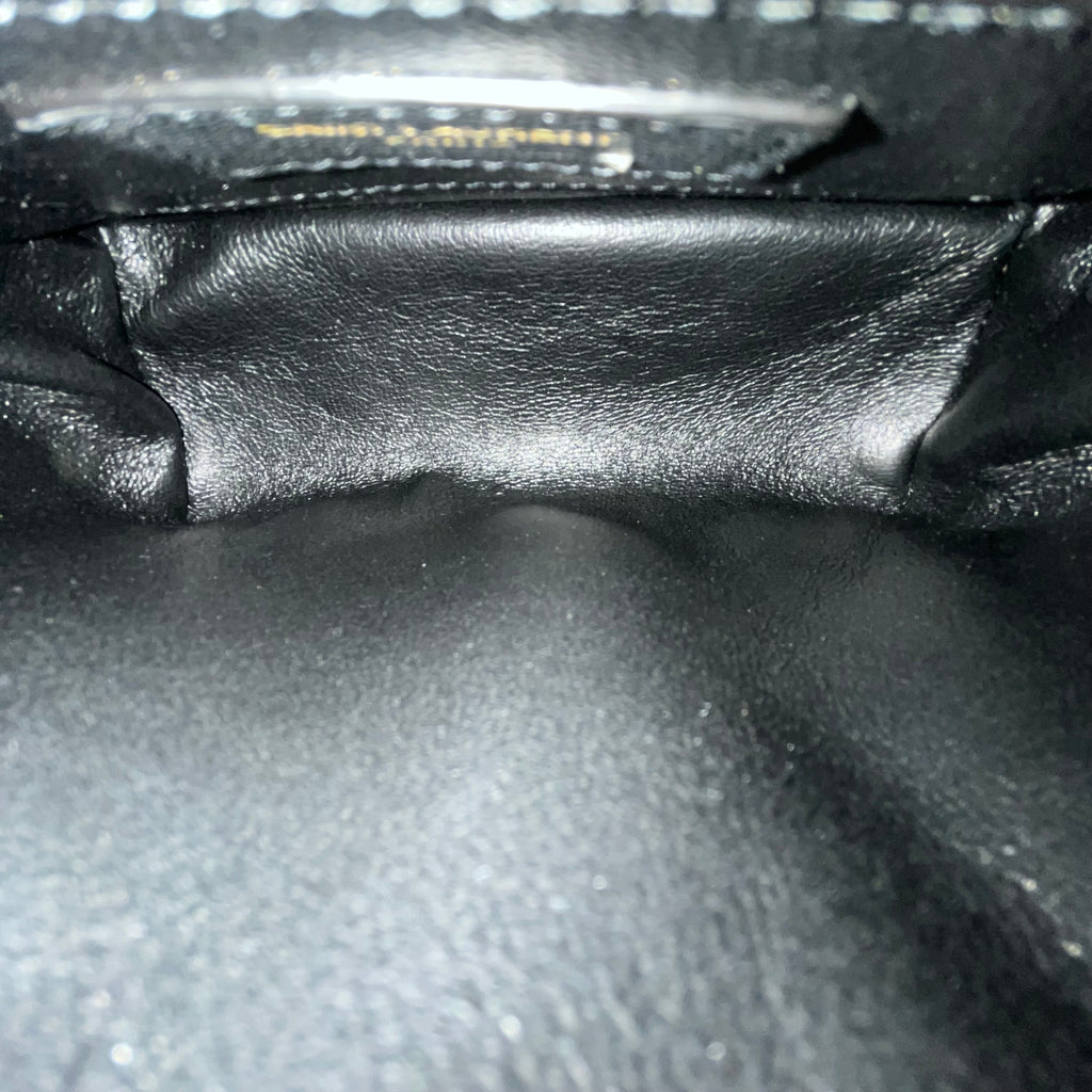 SAINT LAURENT Vicky Mini Olive Green Velvet Shoulder Bag