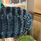 B-BERRY Wicker Basket Top Handle Bag