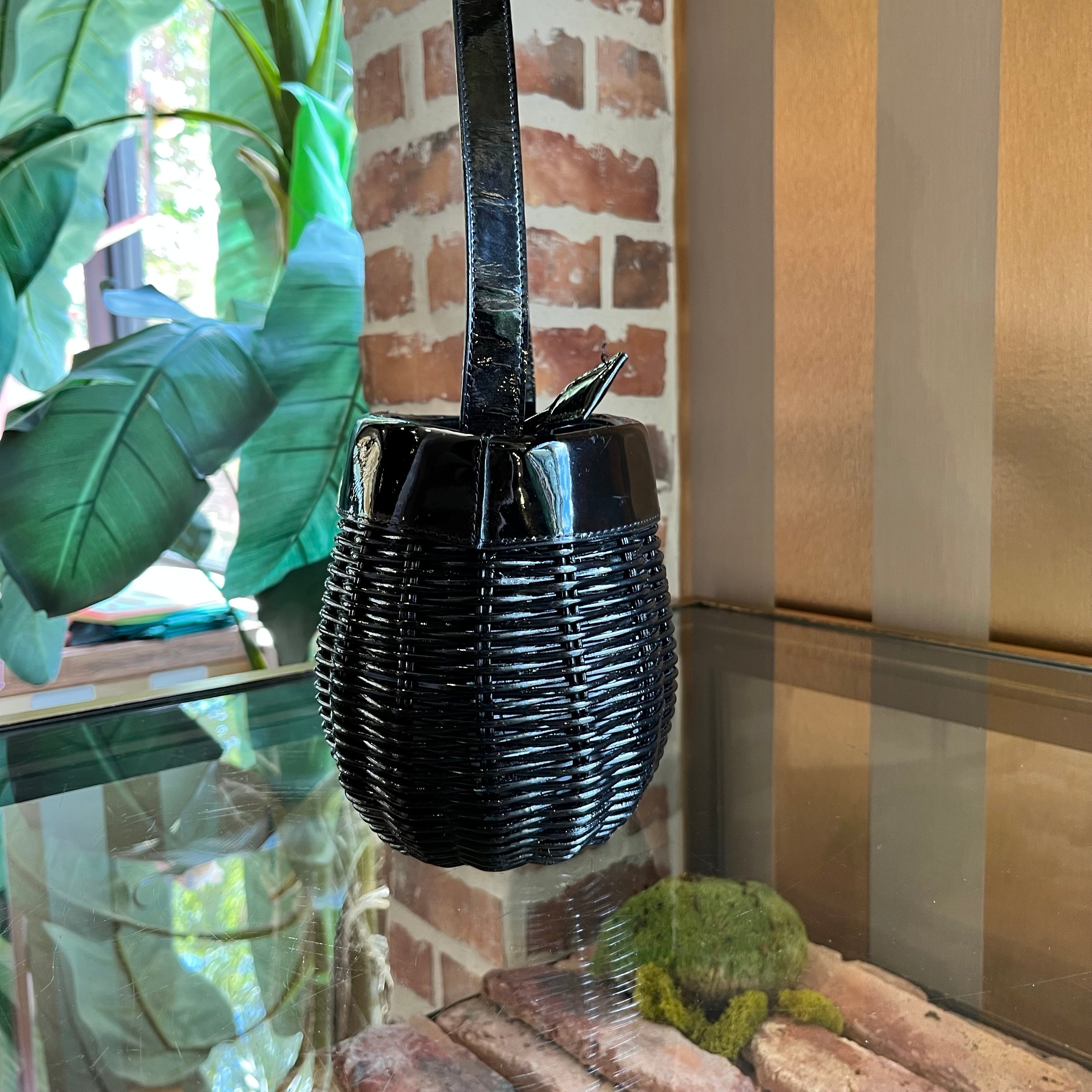 B-BERRY Wicker Basket Top Handle Bag