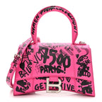 BLN-CIAGA HOURGLASS XS  GRAFFITI PRINTED CALFSKIN TOP HANDLE BAG