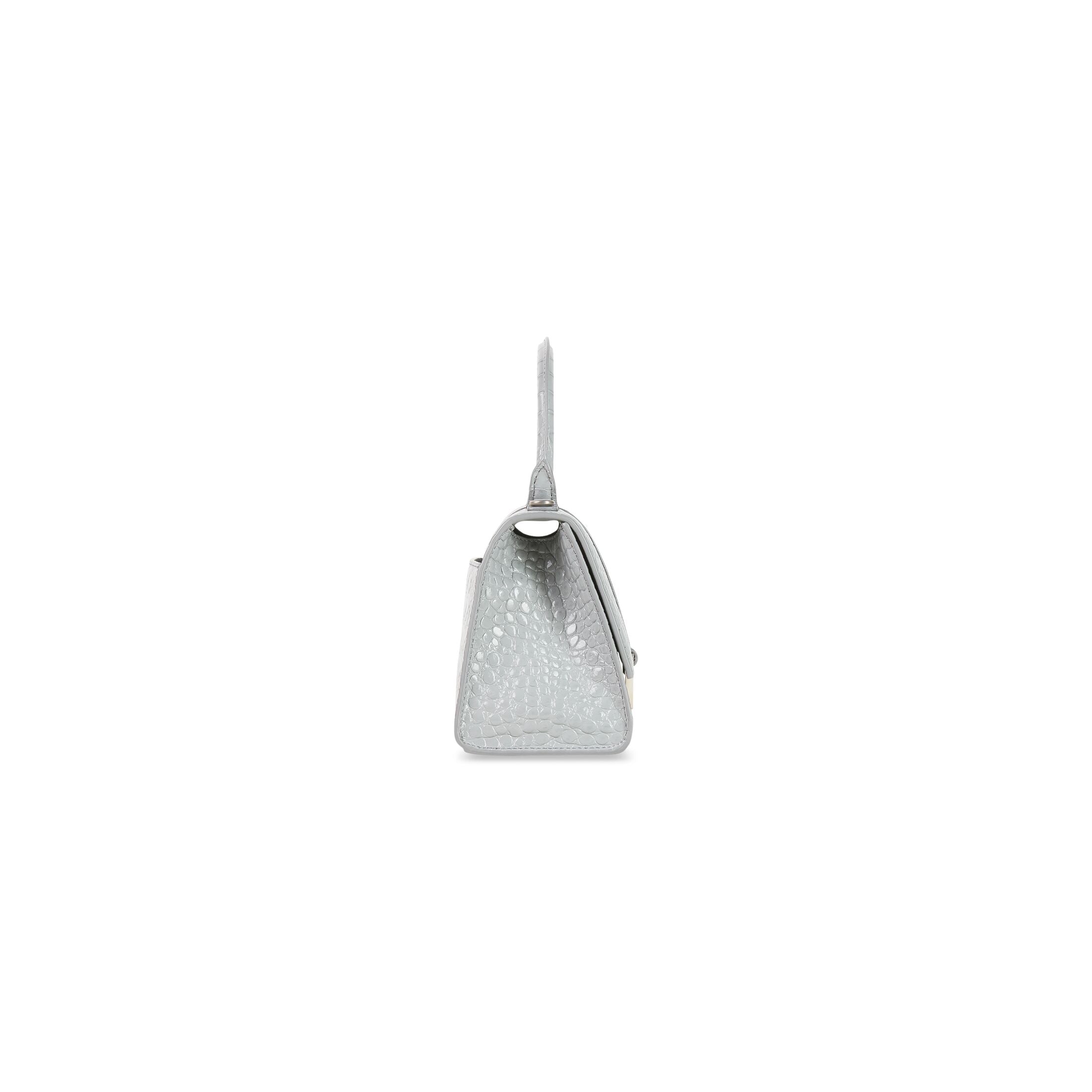 BLN-CIAGA HOURGLASS SMALL HANDBAG CROCODILE EMBOSSED IN GREY