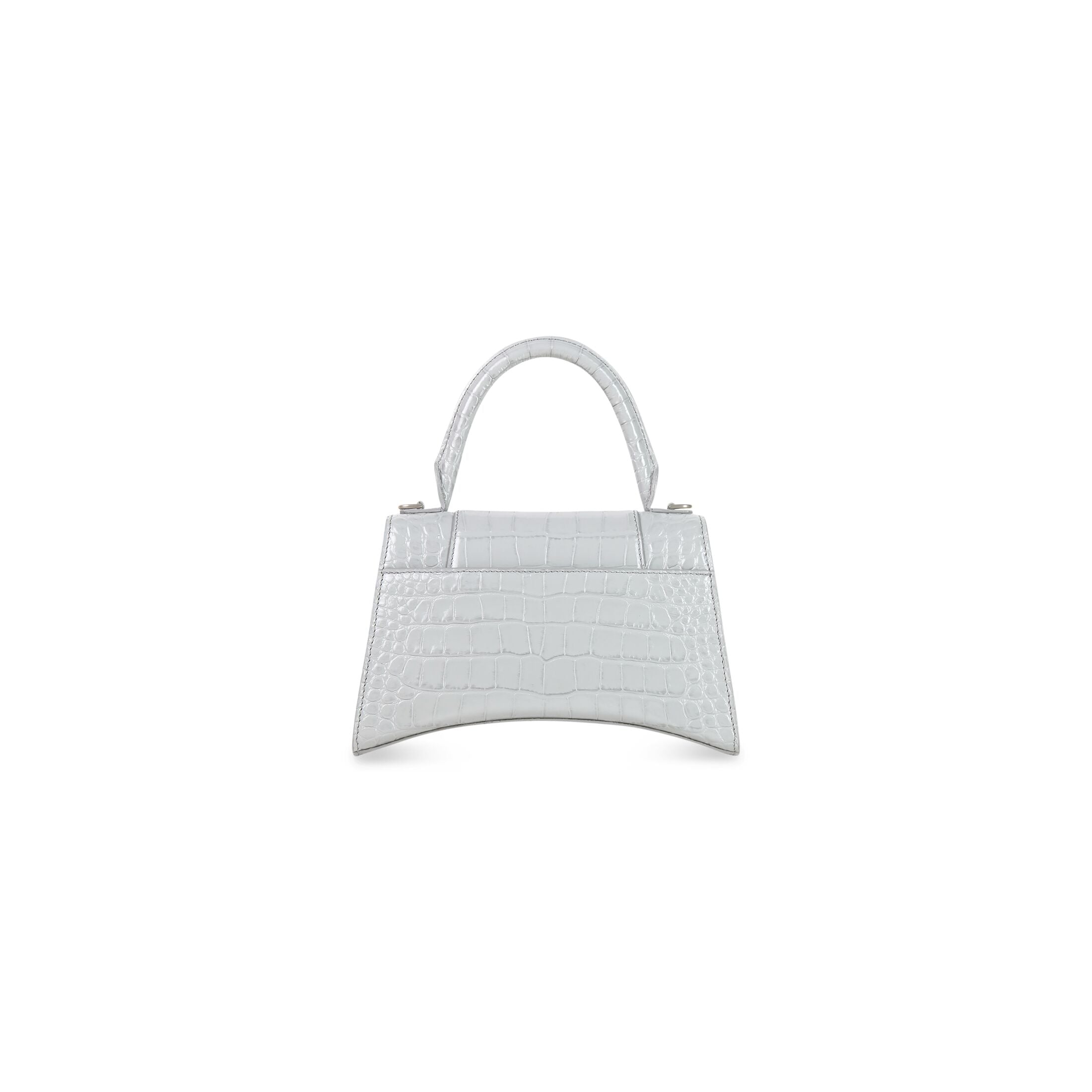 BLN-CIAGA HOURGLASS SMALL HANDBAG CROCODILE EMBOSSED IN GREY