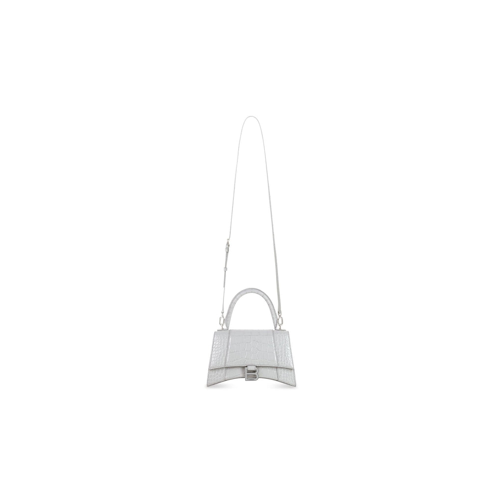 BLN-CIAGA HOURGLASS SMALL HANDBAG CROCODILE EMBOSSED IN GREY