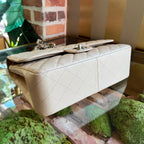 CHL Classic Double Flap Jumbo Beige Quilted Caviar Leather Shoulder Bag
