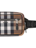 B-BERY CHECK PRINT CANVAS & LEATHER BELT BAG