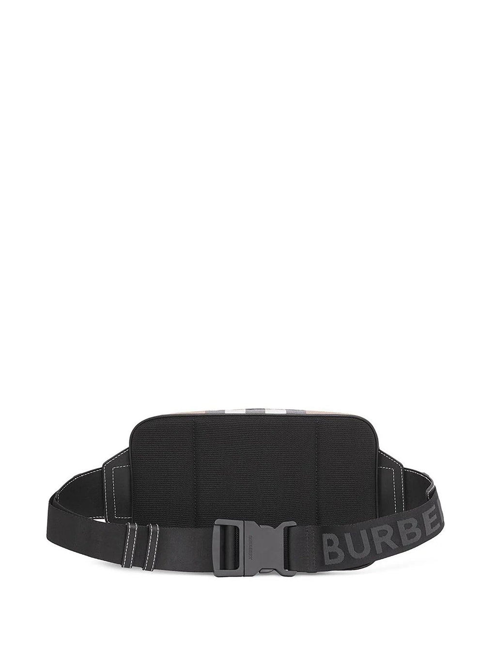 B-BERY CHECK PRINT CANVAS & LEATHER BELT BAG